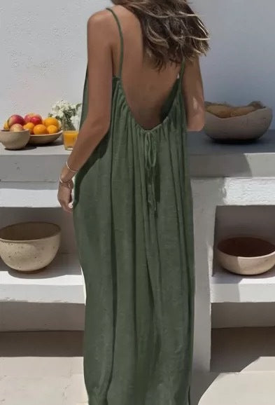 Elara Open-Back Maxi Dress